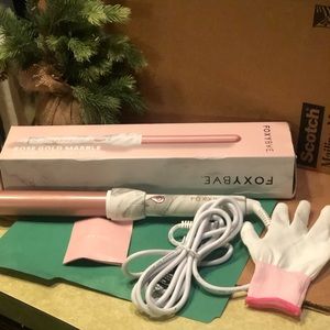 foxybae white marble curling wand